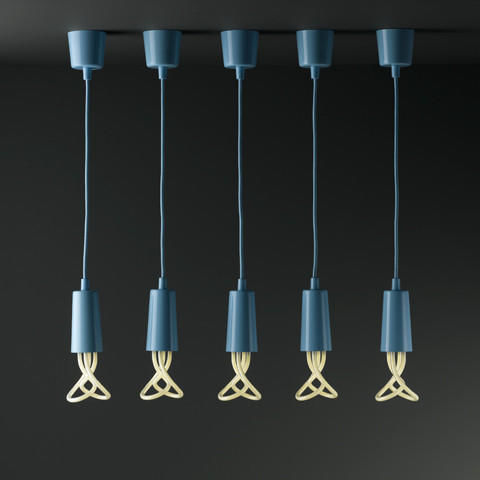 PLUMEN - Lámpara colgante-PLUMEN-PLUMEN - Suspension Bleu et Ampoule Baby 001 | Sus